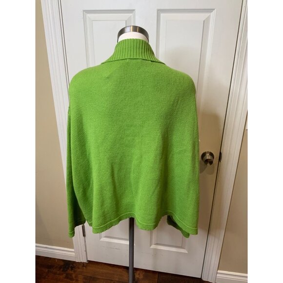 Ivan Grundahl Green Wool Wavy Knit Cardigan Sweater, Size Large - Picture 4 of 5
